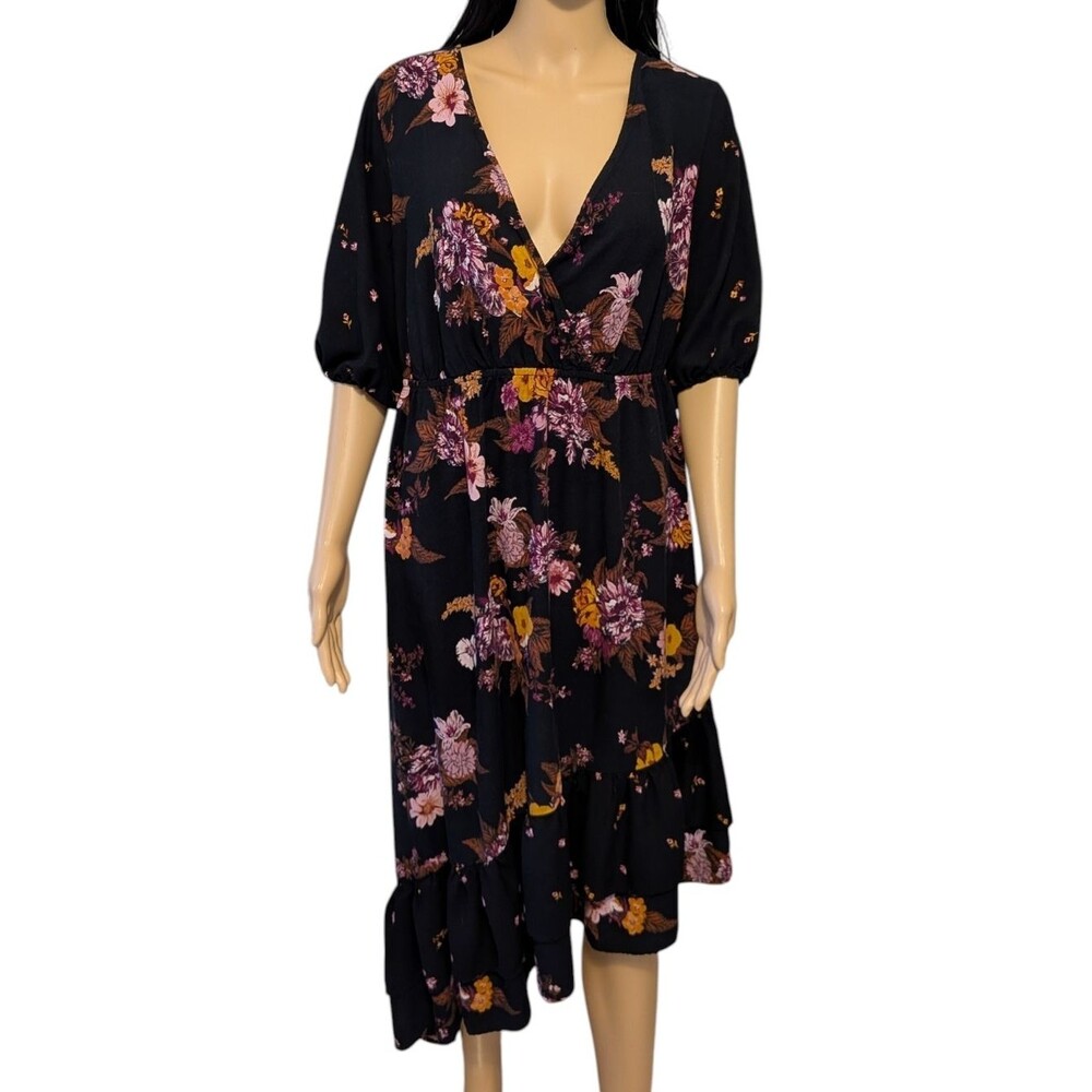 Isabel Maternity Black Floral Dress